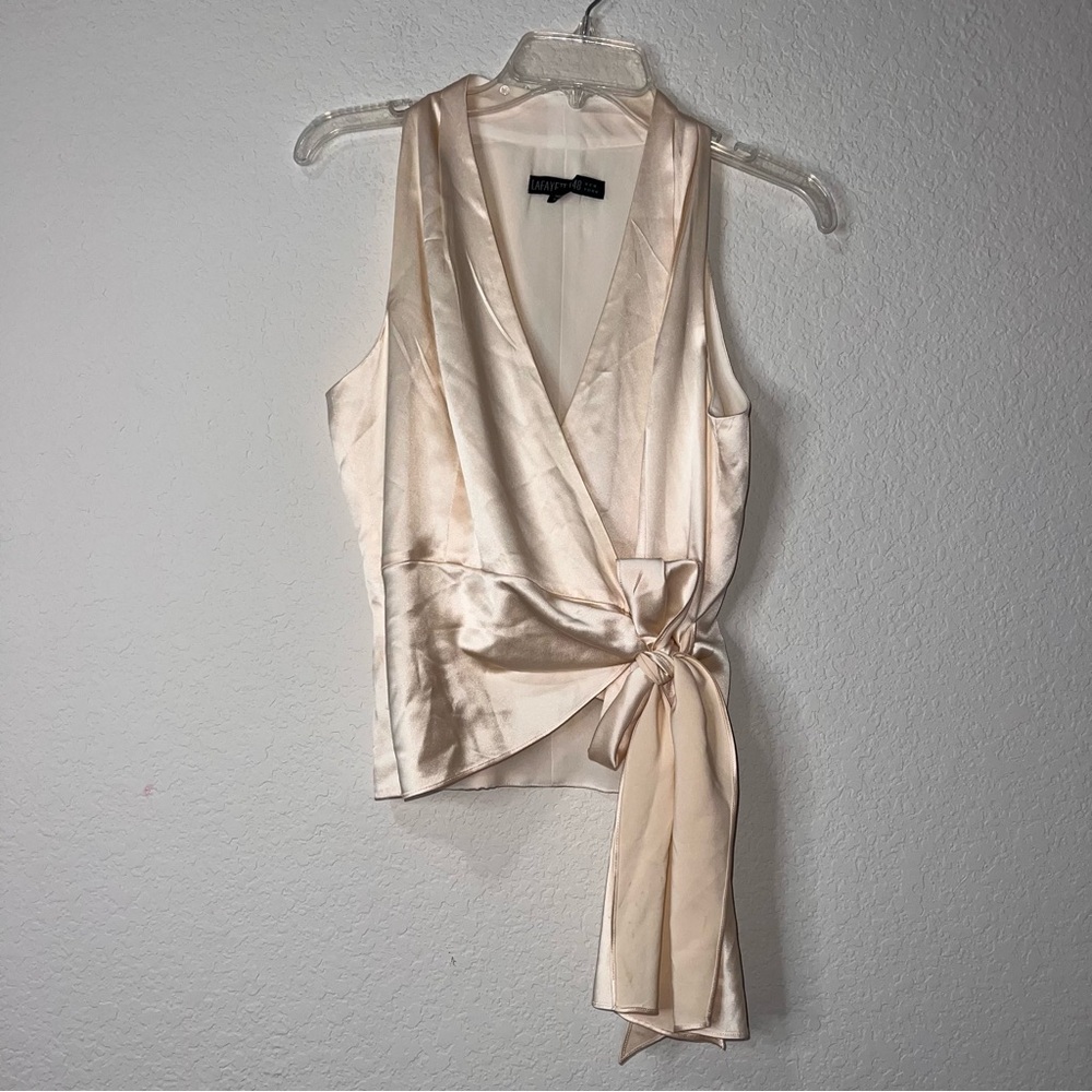 Lafayette 148 New York Sleeveless Silk Blouse